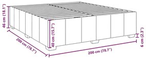 Σκελετός Κρεβατιού Χωρίς Στρώμα Σκ. Καφέ 200x200 εκ. Υφασμάτινο - Καφέ