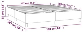 Πλαίσιο Κρεβατιού Ανοιχτό Γκρι 160x200 εκ. Βελούδινο - Γκρι