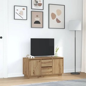 Έπιπλο Τηλεόρασης με LED Τεχνίτης βελανιδιά 100x41x50 εκ. - Καφέ
