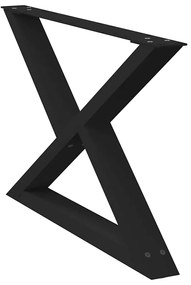 vidaXL Πόδια Τραπεζιού Σαλονιού 2 τεμ. Μαύρο 70x(42-43,3) εκ. Ατσάλι