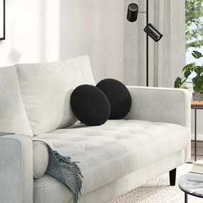 vidaXL Μαξιλάρια καθισμάτων 2 pcs Μαύρο Ø 40 x 13 εκ. Βελούδο