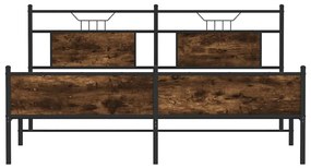 Σκελετός Κρεβ. Χωρίς Στρώμα Καπνιστή Δρυς 160x200 εκ. Μεταλλικό - Καφέ