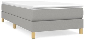 vidaXL Κρεβάτι Boxspring με Στρώμα Ανοιχτό Γκρι 90x200 εκ. Υφασμάτινο