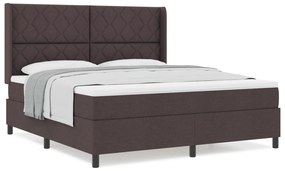 vidaXL Κρεβάτι με Στρώμα Dark Brown 180x200 εκ. Υφάσμα