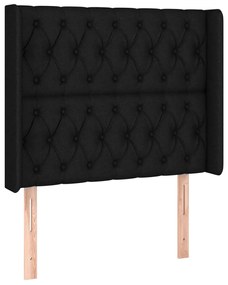 vidaXL Κρεβάτι Boxspring με Στρώμα &amp; LED Μαύρο 100x200 εκ. Υφασμάτινο