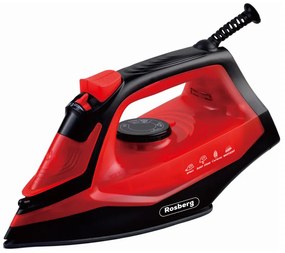 Σίδερο Rosberg R51050G, 1850-2200W, κεραμικό, αυτοκαθαριζόμενο, θερμοστάτης, 160 ml, κόκκινο/μαύρο