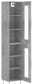 vidaXL Ντουλάπι Γκρι Σκυροδέματος 34,5x34x180 εκ. Επεξεργασμένο Ξύλο