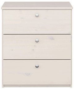 Συρταριέρα Memphis  με 3 συρτάρια σε ξύλο πεύκου - White Wash