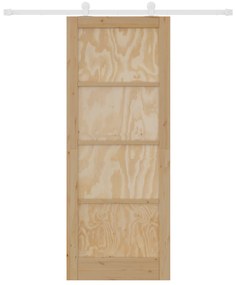 vidaXL Συρόμενη Πόρτα με Σετ Υλικών 83x211 cm Συμπαγές Ξύλο Πεύκου
