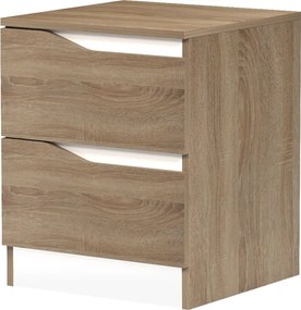 Κομοδίνο Verena pakoworld sonoma-λευκό 40x40x50εκ