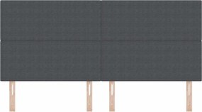 vidaXL Κεφαλάρι με κεφαλάρι Σκούρο Γκρι 200 cm Τεχνητό Δέρμα