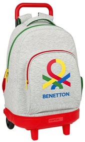 Σχολική Τσάντα με Ρόδες Benetton Pop Γκρι (33 x 45 x 22 cm)