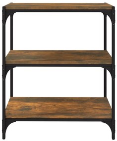 vidaXL Βιβλιοθήκη Καπνιστή Δρυς 60 x 33 x 70,5 εκ. Επεξ. Ξύλο &amp; Ατσάλι