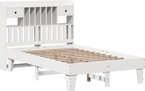 vidaXL Σκελετός Κρεβ. Χωρίς Στρώμα Λευκό 135x190 εκ Μασίφ Πεύκο
