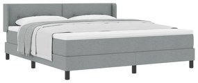 vidaXL Κρεβάτι Box Spring με Στρώμα - Ανοιχτό Γκρι, 180 x 200 εκ., Ύφασμα