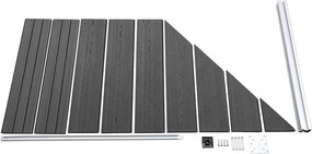 vidaXL Σετ Πάνελ Περίφραξης Μαύρο 792 x (105-186) εκ. από WPC