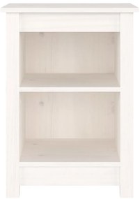 vidaXL Κομοδίνα 2 τεμ. Λευκά 40x35x55 εκ. από Μασίφ Ξύλο Πεύκου