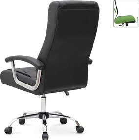 Καρέκλα γραφείου διευθυντική Vision Megapap από τεχνόδερμα χρώμα μαύρο 63x70x112/120εκ.