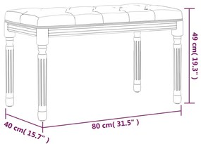 Πάγκος Σκούρο Γκρι 80x40x49 εκ. Υφασμάτινος - Γκρι