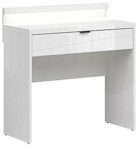 Τραπέζι γραφείου Boston CE120, Με συρτάρια, Αριθμός συρταριών: 1, 75x90x40cm, 30 kg, Άσπρο, Γυαλιστερό λευκό | Epipla1.gr