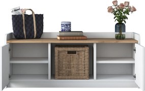 Παπουτσοθήκη P2 - 1808 - Χρώμα Λευκό &amp; Καρυδί - 120x40x45εκ