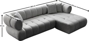 Corner Sofa Petra Right - Grey Grey