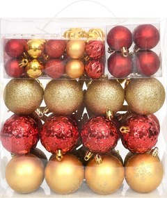 vidaXL Σετ Μπάλες Χριστουγεννιάτικες 70 τεμ. Χρυσές και Κόκκινες