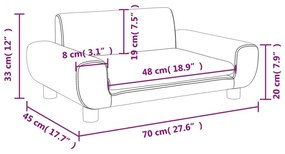 Καναπές Παιδικός Μπλε 70 x 45 x 33 εκ. από Βελούδο - Μπλε