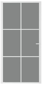 vidaXL Εσωτερική Πόρτα 102,5x201,5 εκ. Λευκή ESG Γυαλί και Αλουμίνιο