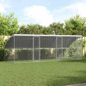 vidaXL Κλουβί για κότες 3 τεμ. Ασημί 600 x 200 x 200 εκ.