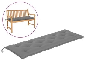 Μαξιλάρι Πάγκου Κήπου Γκρι 150x50x7 εκ. Ύφασμα Oxford