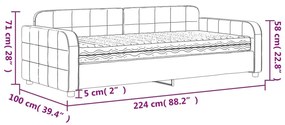 Καναπέ Κρεβάτι με Στρώμα Σκούρο πράσινο 90 x 200 εκ. Βελούδινος - Πράσινο