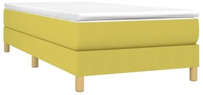 vidaXL Κρεβάτι Boxspring με Στρώμα Πράσινο 100 x 200 εκ. Υφασμάτινο