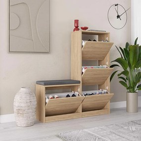 Παπουτσοθήκη Dude Megapap χρώμα sapphire oak 104,8x26x118,5εκ.