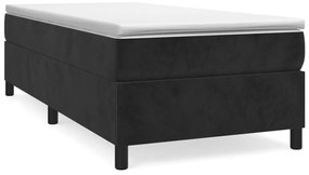 vidaXL Κρεβάτι Boxspring με Στρώμα Μαύρο 90x200 εκ. Βελούδινο