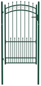 Πόρτα Περίφραξης με Ακίδες Πράσινη 100 x 175 εκ. Ατσάλινη