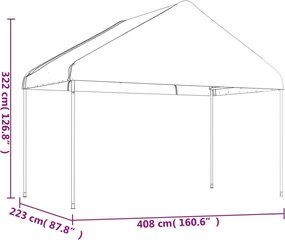 vidaXL Κιόσκι με Τέντα Λευκό 8,92 x 4,08 x 3,22 μ. από Πολυαιθυλένιο