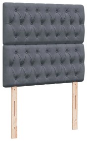 vidaXL Κρεβάτι Boxspring με Στρώμα Σκούρο Γκρι 80x200 εκ. Βελούδινο