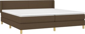 vidaXL Κρεβάτι Boxspring με Στρώμα Σκούρο Καφέ 200x200 εκ. Υφασμάτινο