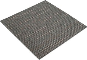 vidaXL Πλακάκι Χαλιού Ριγέ Σκούρο Καφέ 50 x 50 cm 4 pcs