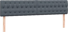 vidaXL Κρεβάτι Boxspring με Στρώμα Σκούρο Γκρι 180x210 εκ. Βελούδινο