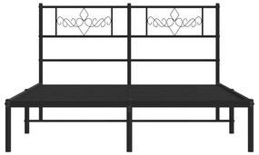 Πλαίσιο Κρεβατιού με Κεφαλάρι Μαύρο 120 x 190 εκ. Μεταλλικό - Μαύρο
