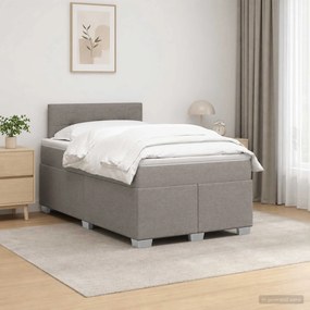 vidaXL Κρεβάτι Box Spring με Στρώμα και LED Taupe 120 x 200 cm Ύφασμα