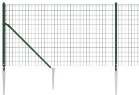vidaXL Συρματόπλεγμα Περίφραξης Πράσινο 0,8 x 10 μ. με Καρφωτές Βάσεις
