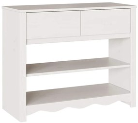 vidaXL Τραπέζι κονσόλας Λευκό 89.5 x 37 x 73 εκ Μασίφ ξύλο πεύκου