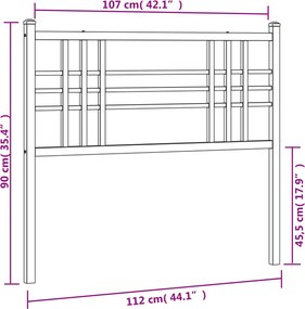 vidaXL Ανταλλακτικό κεφαλάρι Λευκό 107 εκ. Μεταλλικό