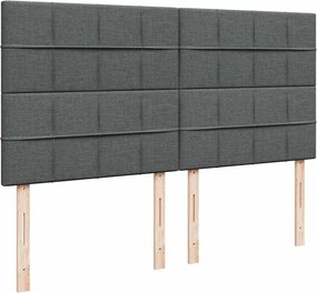 vidaXL Κρεβάτι Boxspring με Στρώμα Σκούρο Γκρι 200x200 εκ. Υφασμάτινο