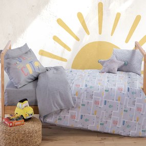Παπλωματοθήκη Παιδική Velocity (Σετ 2τμχ) Grey Nef-Nef Homeware Μονό 160x240cm 100% Cotton