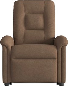 vidaXL Πολυθρόνα Μασάζ Ανακλινόμενη με Ανύψωση Καφέ Υφασμάτινη