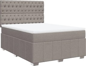 vidaXL Κρεβάτι Boxspring με Στρώμα Taupe 160x200 εκ. Υφασμάτινο